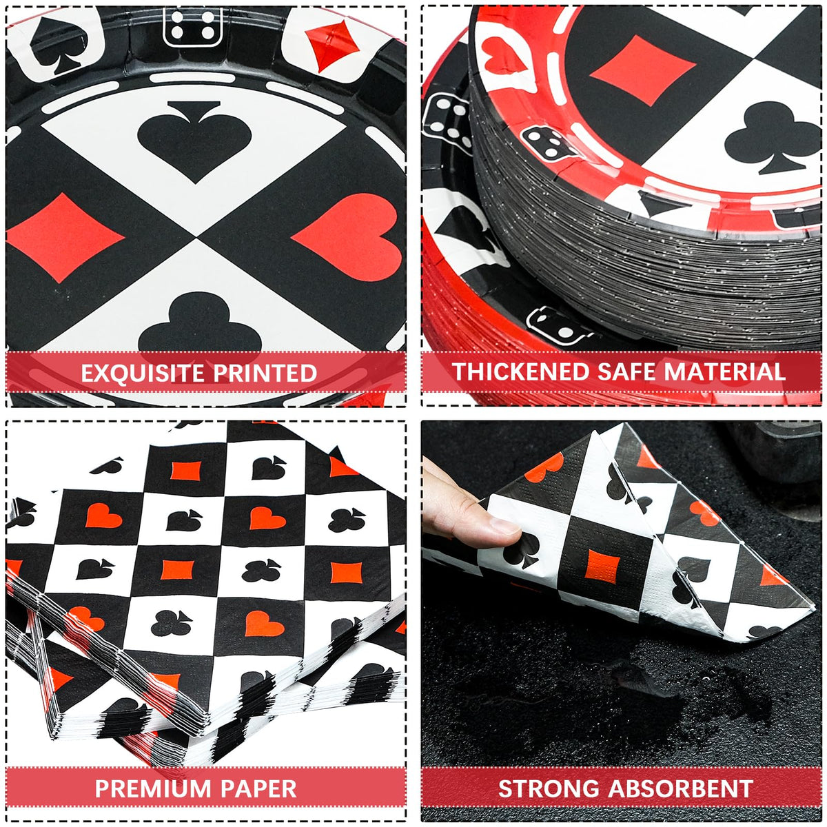 Osonm poker-themed napkins disposable for quick cleanups during play