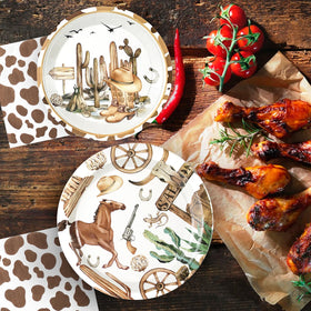 Osonm western-pattern design plates highlight classic cowboy motifs.