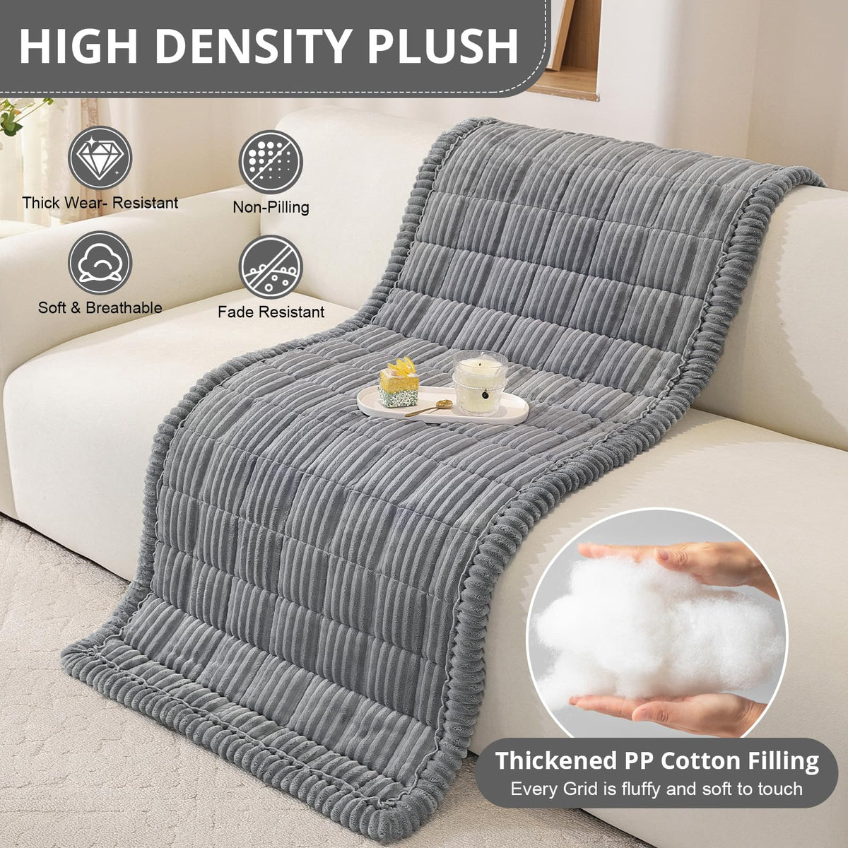 OstepDecor machine-washable couch cover cleans easily after messes