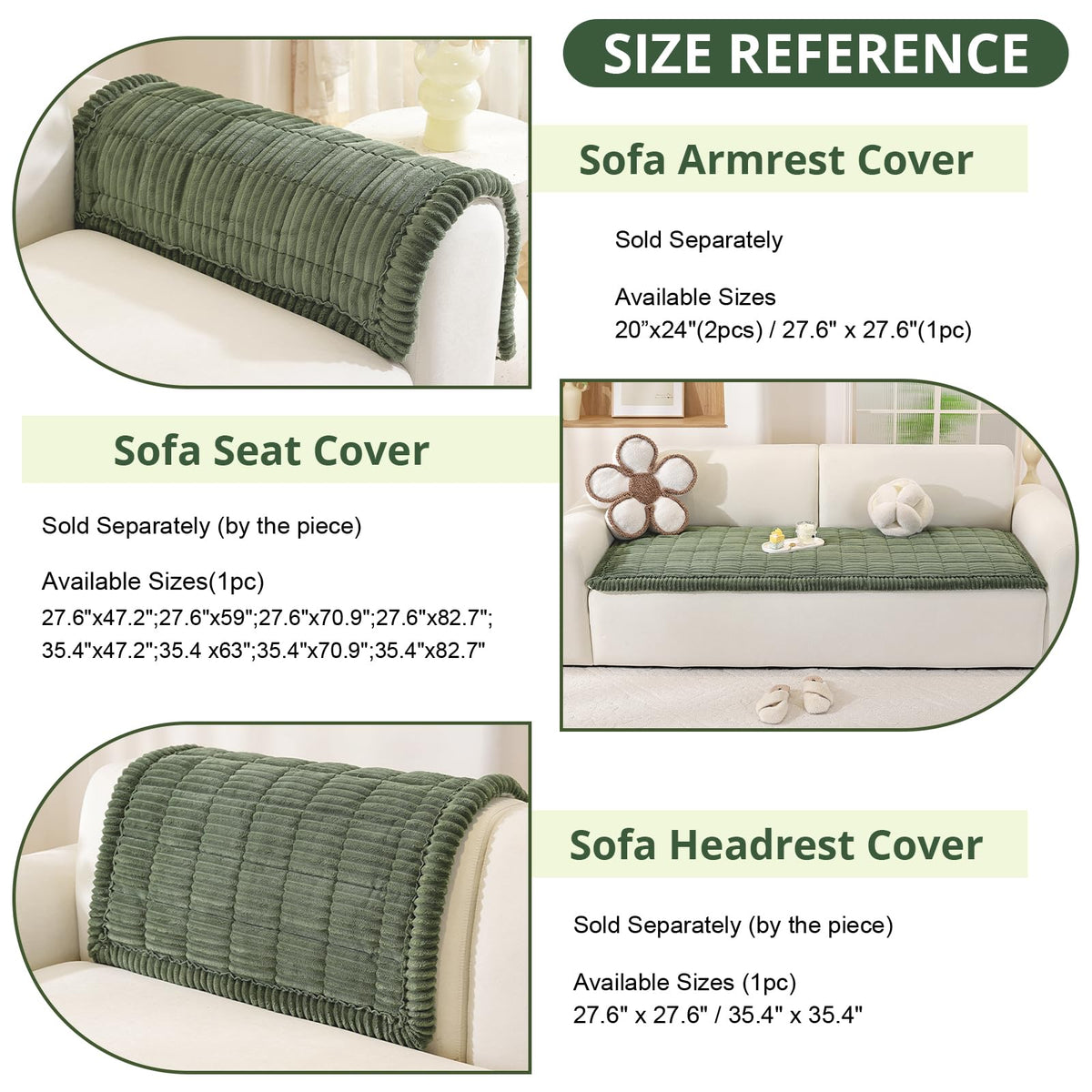 OstepDecor non-slip couch protector in green stays in place for worry-free pet lounging