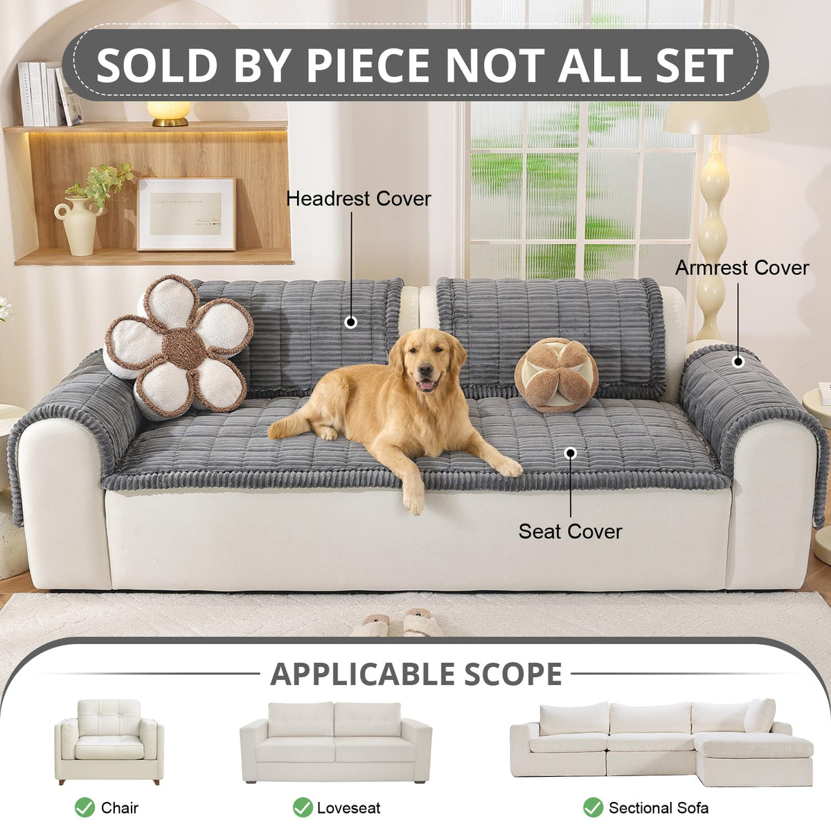 OstepDecor non-slip couch protector stays in place during activities