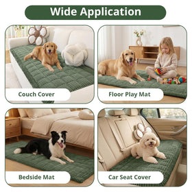 OstepDecor pet-friendly sofa protector in green keeps stains away while preserving the sofa look
