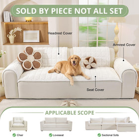 OstepDecor Washable Couch Cover detail highlights easy cleaning and sturdy fabric.