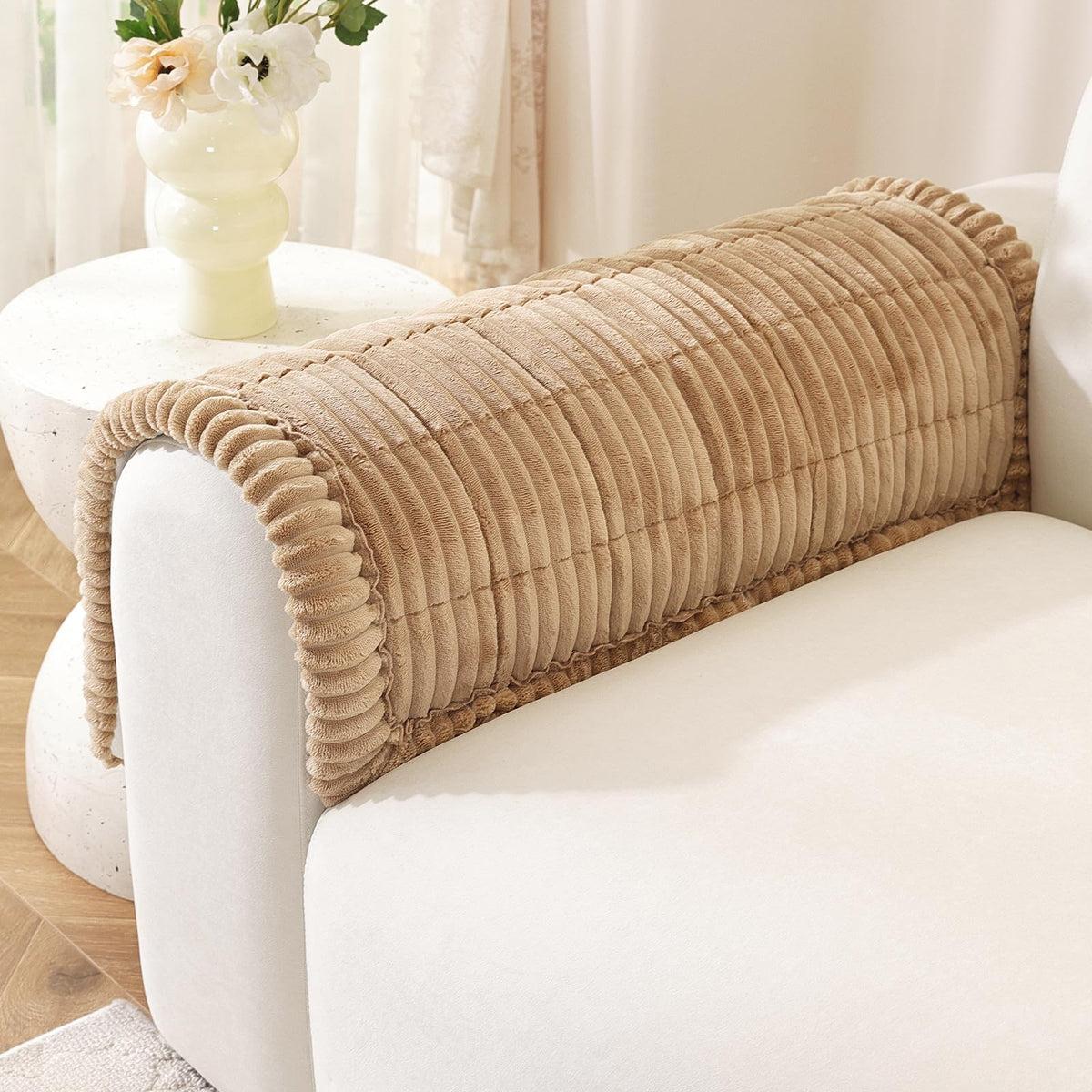 OstepDecor washable couch cover for dogs protects sofa from spills.