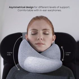 Ostrich Pillow Go 360-degree ergonomic design seen from side view.