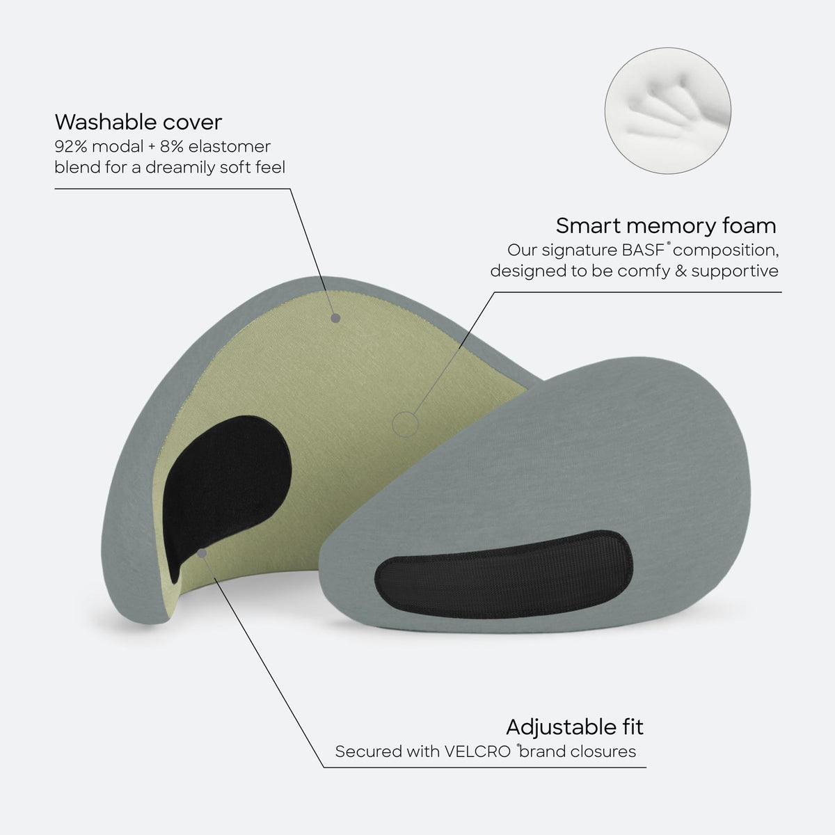 OSTRICH PILLOW Go asymmetrical sides allow flexible resting positions for better comfort.