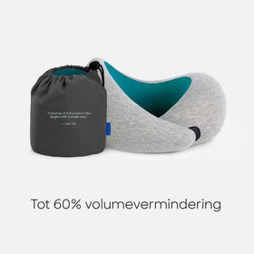 OSTRICH PILLOW GO compact travel size compresses for space-saving packing.