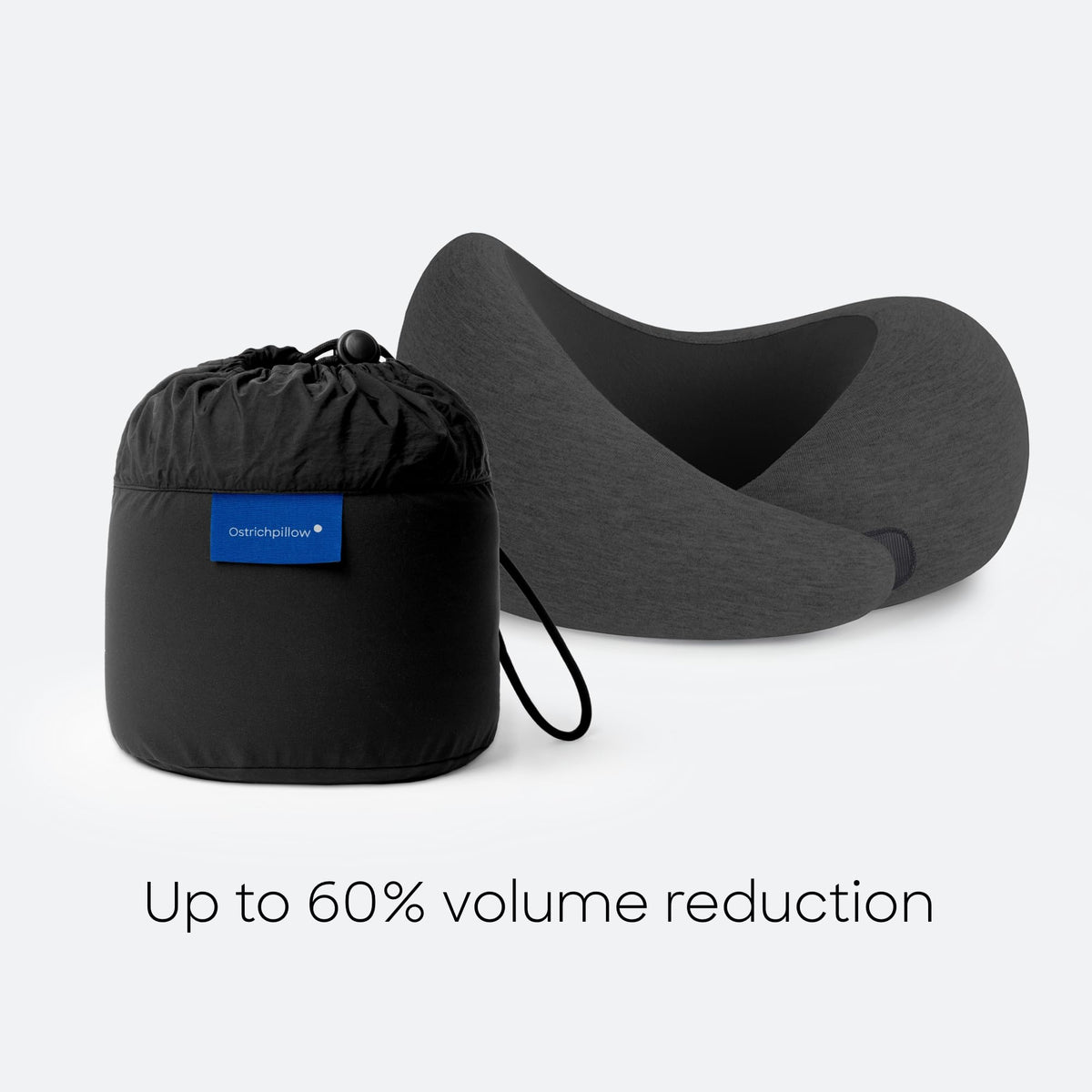 OSTRICH PILLOW Go compatible with compact headphones for travel.