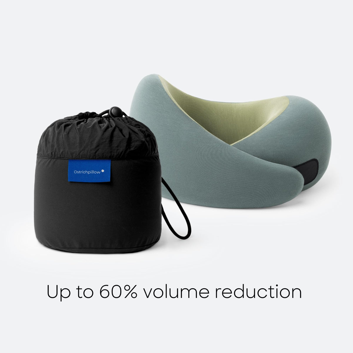 OSTRICH PILLOW Go compatible with small headphones for seamless travel use.