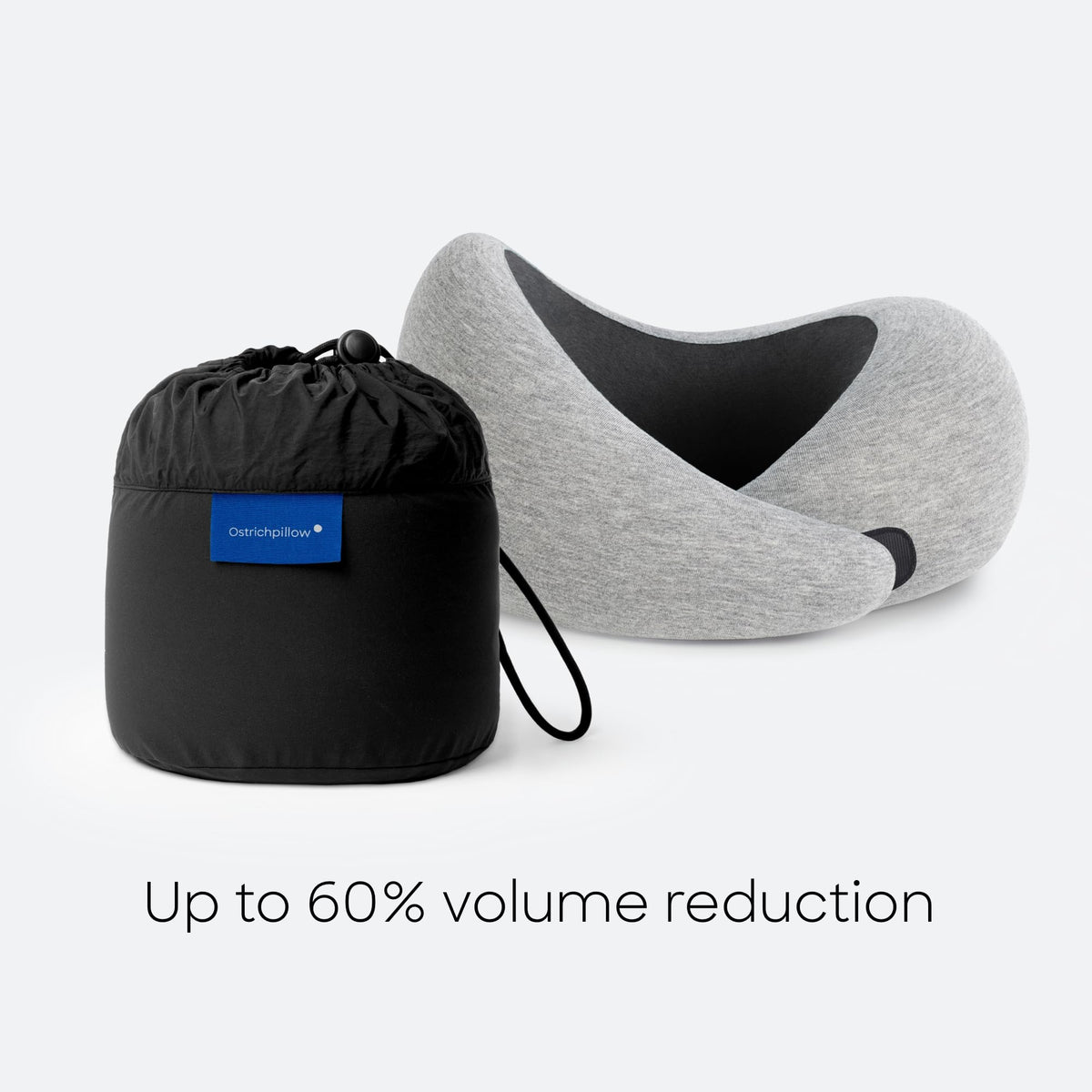 OSTRICH PILLOW Go in-flight use shows easy storage and quick setup.