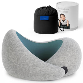 OSTRICH PILLOW GO memory foam neck pillow for all-day comfort on flights.