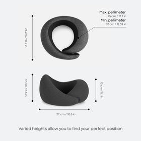 OSTRICH PILLOW Go Velcro closure for adjustable chin support.