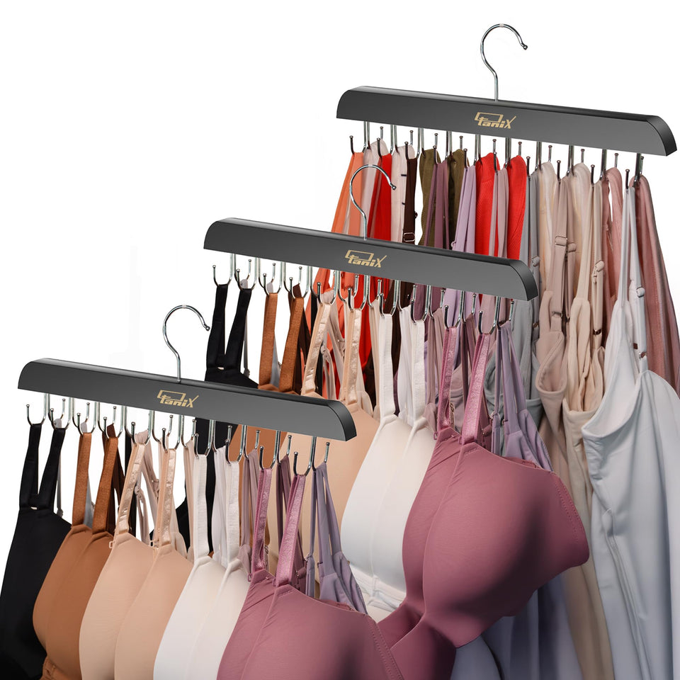 Otanix 3-pack tank top hangers with foldable hooks for space-saving closet organization.