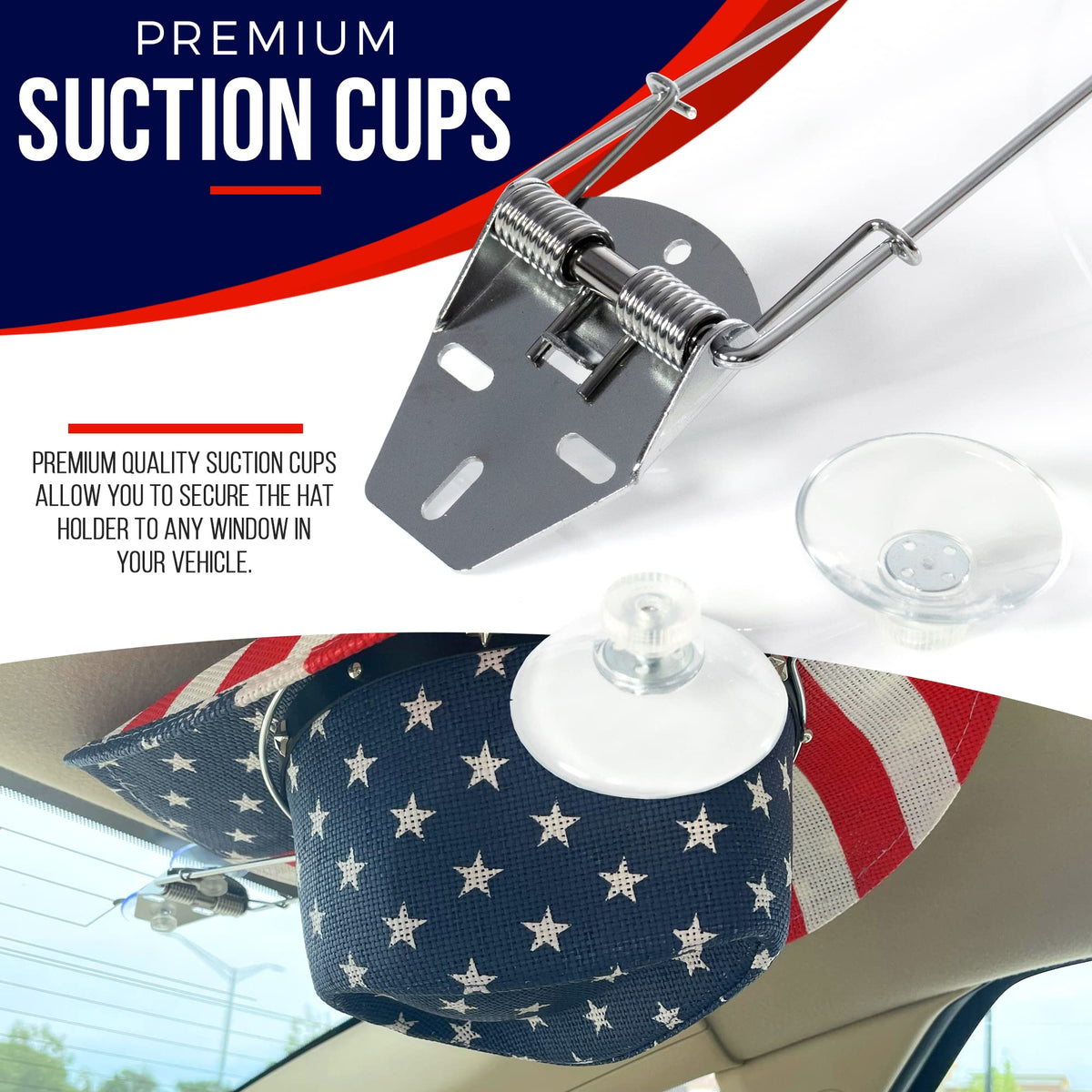 OTASU hat saver mounted above windshield for sun protection in a vehicle