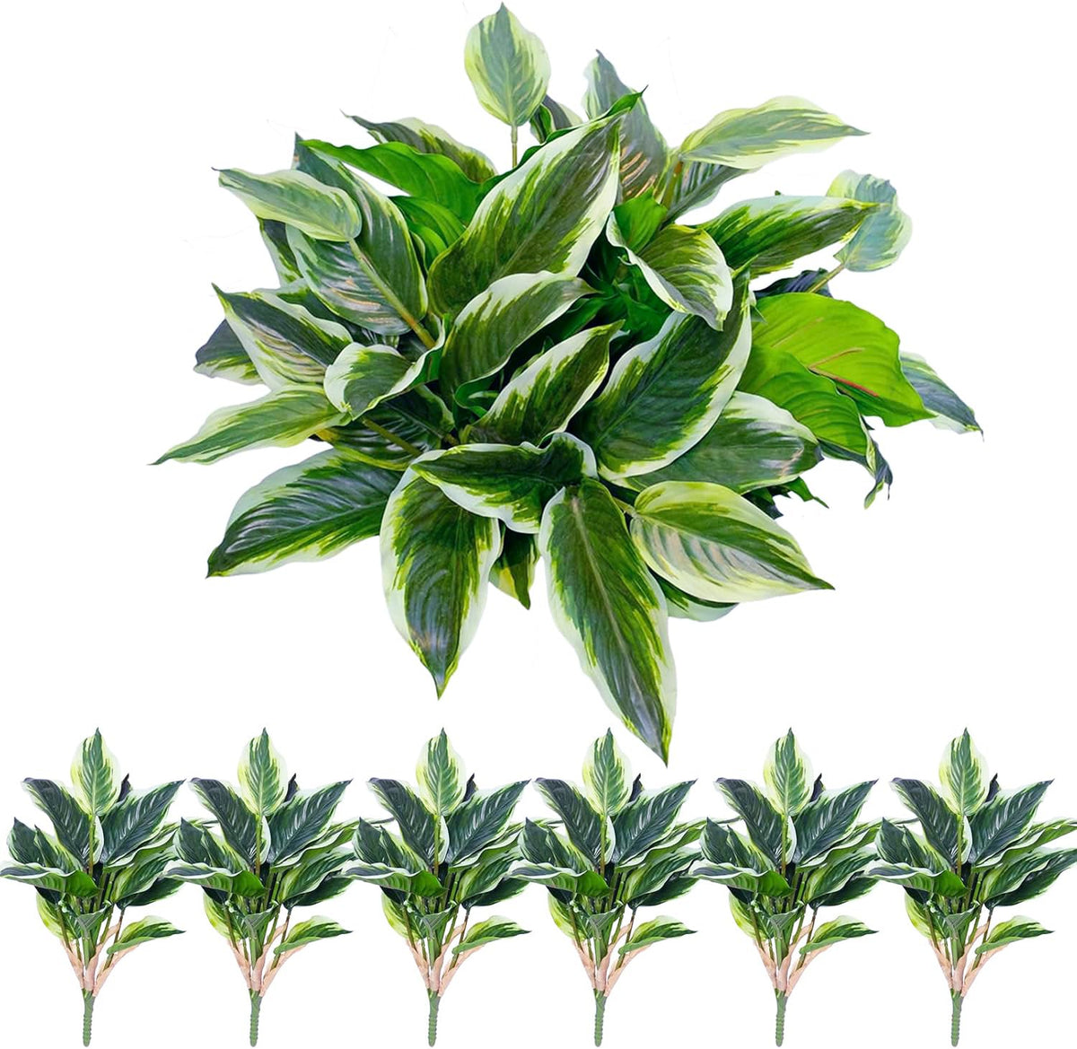 OTATOT 6PCS artificial tropical plants with lush leaves for outdoor porch decor.