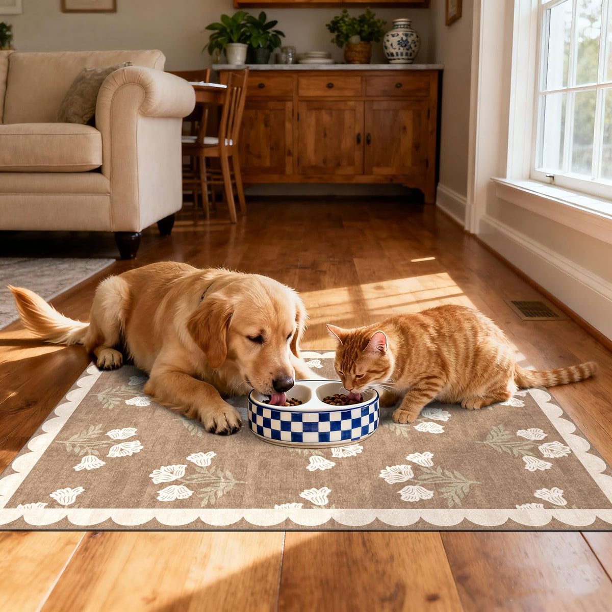 Othilic machine washable rug simplifies cleaning after outdoor use.