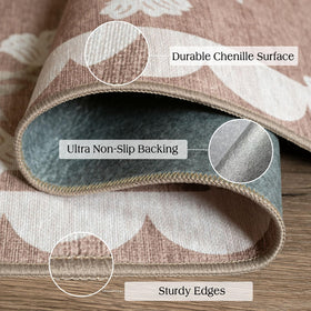 Othilic scalloped edge entryway mat showcases vintage charm and easy hallway placement.