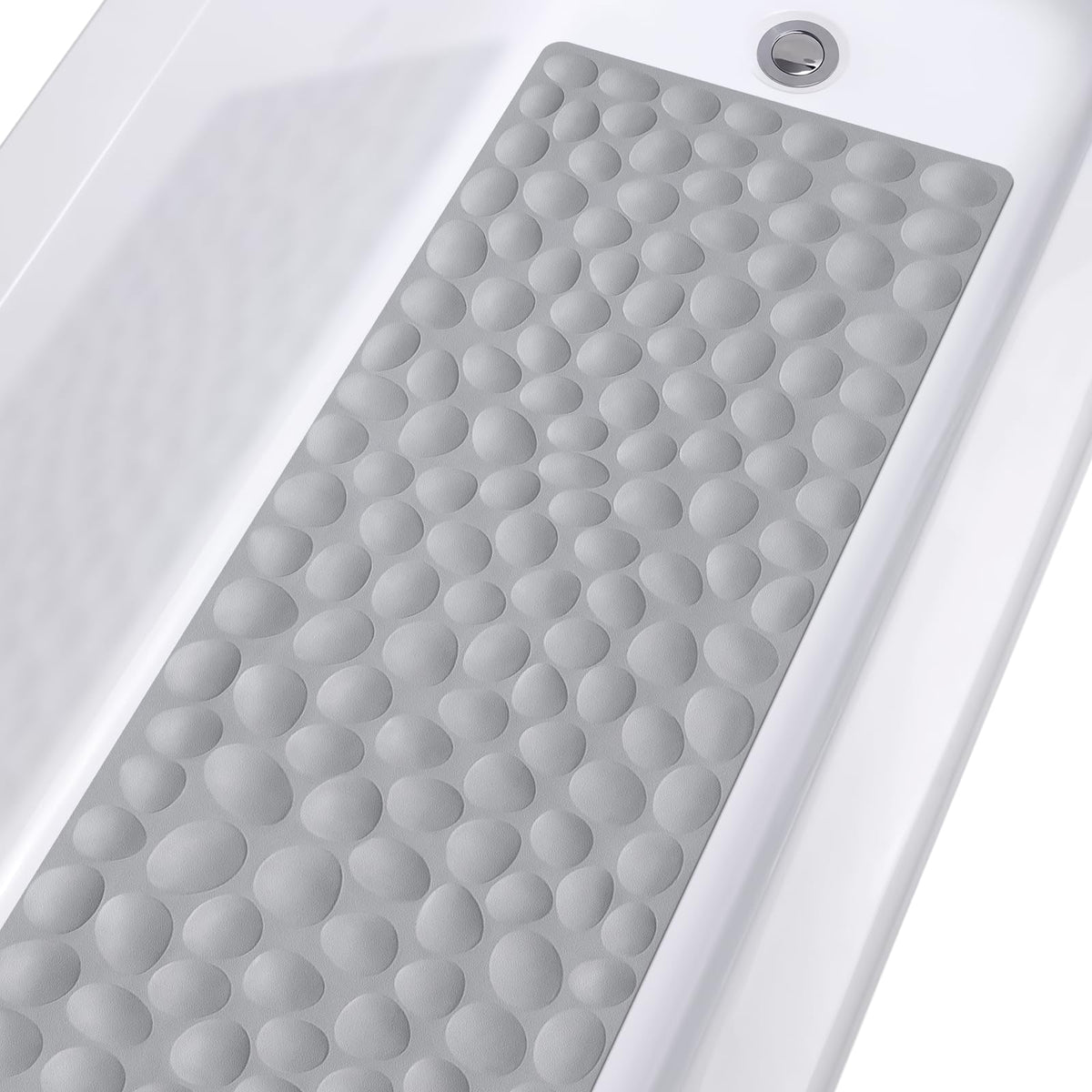 OTHWAY non-slip bathtub mat in grey with strong suction cups for secure footing.