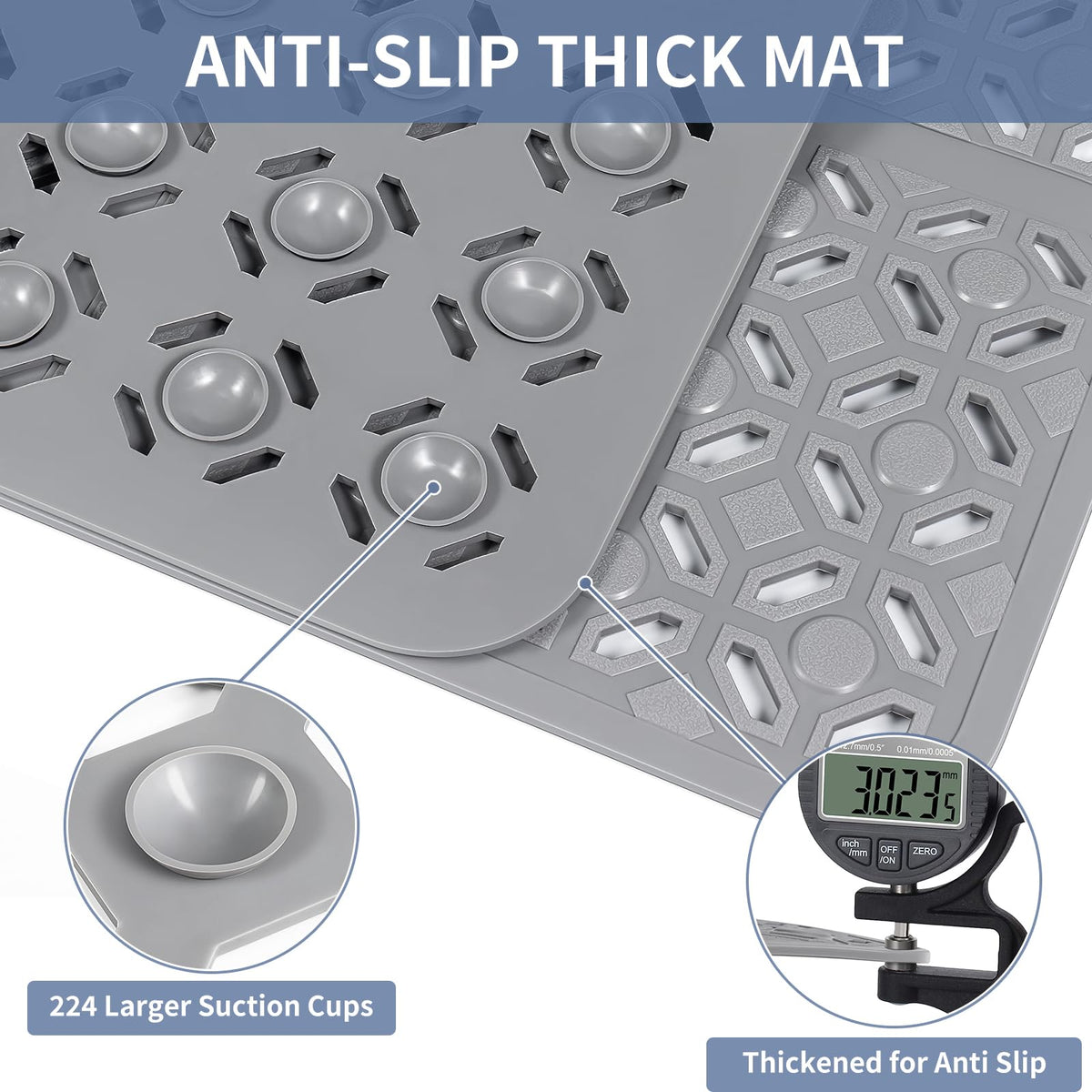 OTHWAY shower mat with strong suction cups to prevent slips