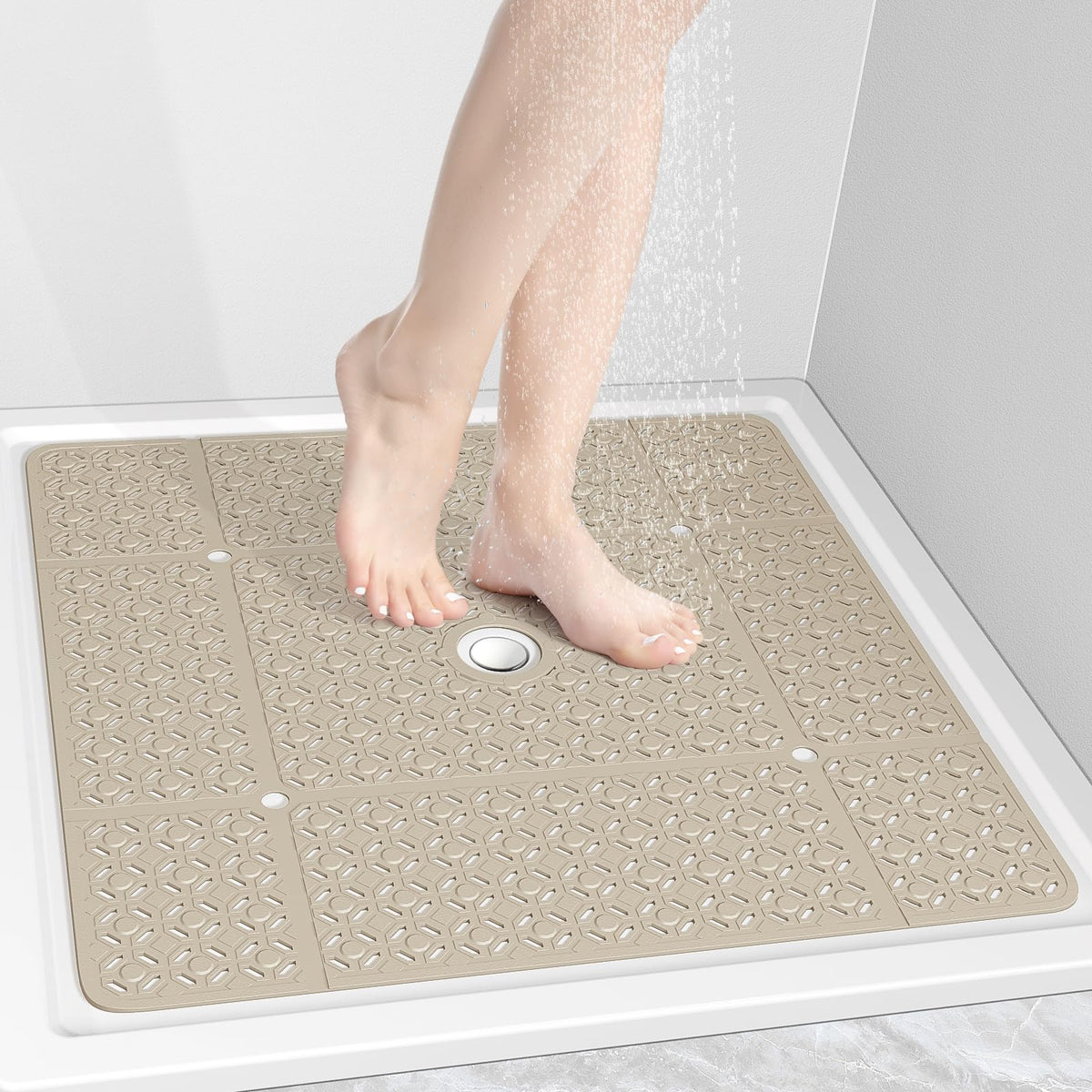 OTHWAY Square Shower Mat provides ample 27x27 coverage for a safer shower.
