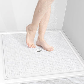 OTHWAY square shower mat inside shower with wide coverage and stability