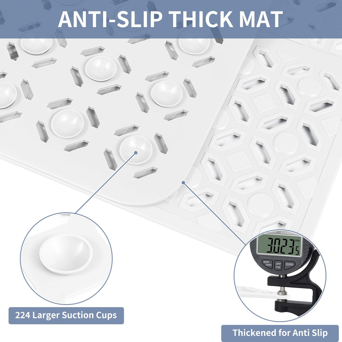 OTHWAY square shower mat non slip surface for safer showers