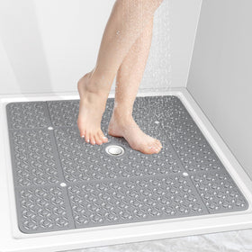 OTHWAY square shower mat 27 by 27 inches covers the shower floor for steady footing