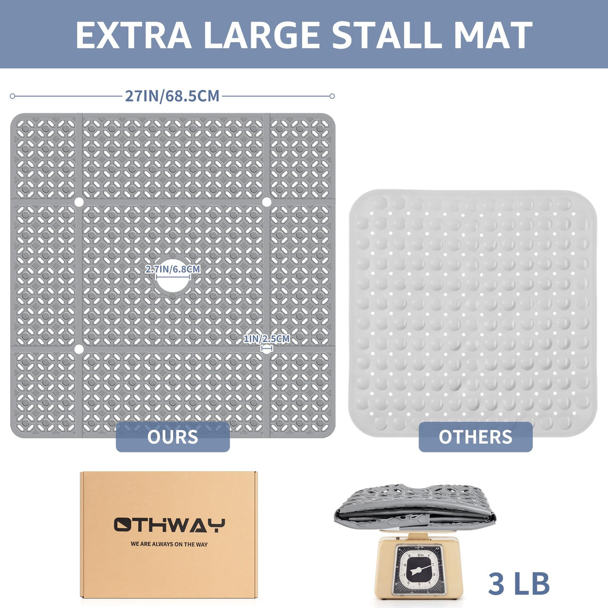 OTHWAY odor-free TPE shower mat material for long lasting use