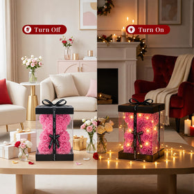 Otlonpe crystal-clear gift box display emphasizes the exquisite preserved roses.