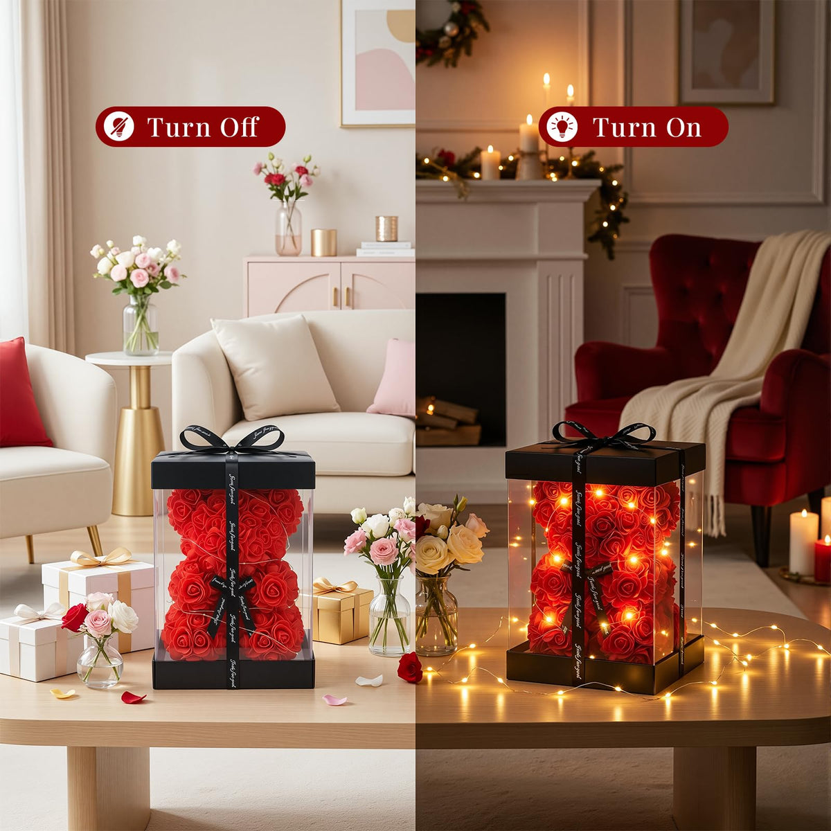Otlonpe handcrafted rose bear closeup shows meticulous petals and lifelike detail