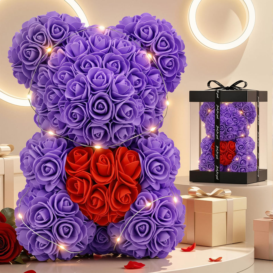Otlonpe preserved rose bear in gift box, long-lasting keepsake and heirloom quality