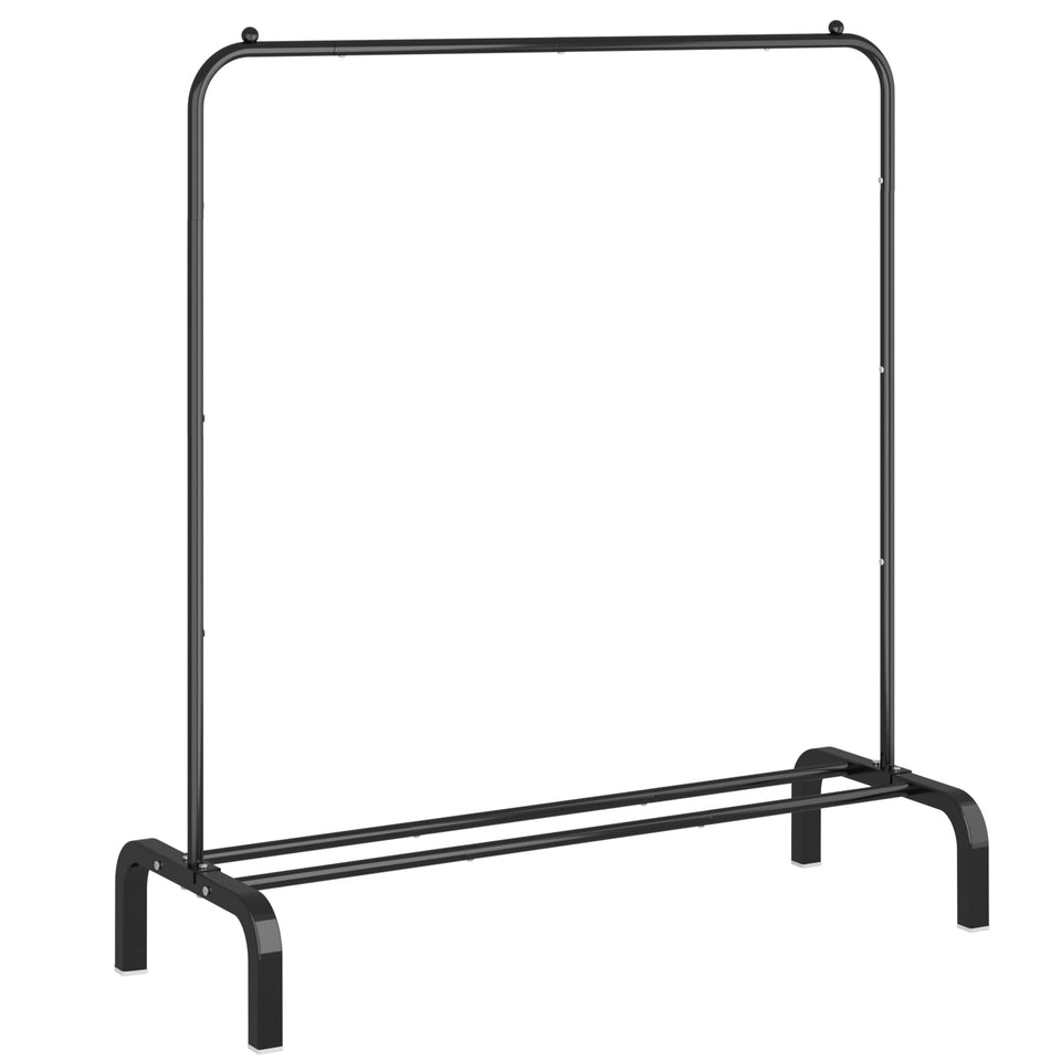 OTROUWORHT metal clothes rack with bottom shelf for sturdy daily storage.