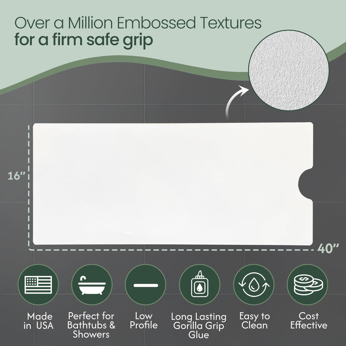 OTTC Safety Solutions white vinyl mat demonstrates durable, anti-slip surface