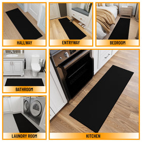 Ottomanson hallway runner 2'2" x 6' non-slip back secures rug on wood floors