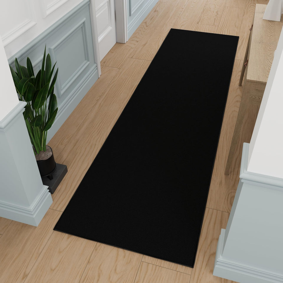 Ottomanson hallway runner with non-slip backing keeps rugs in place on hard floors.