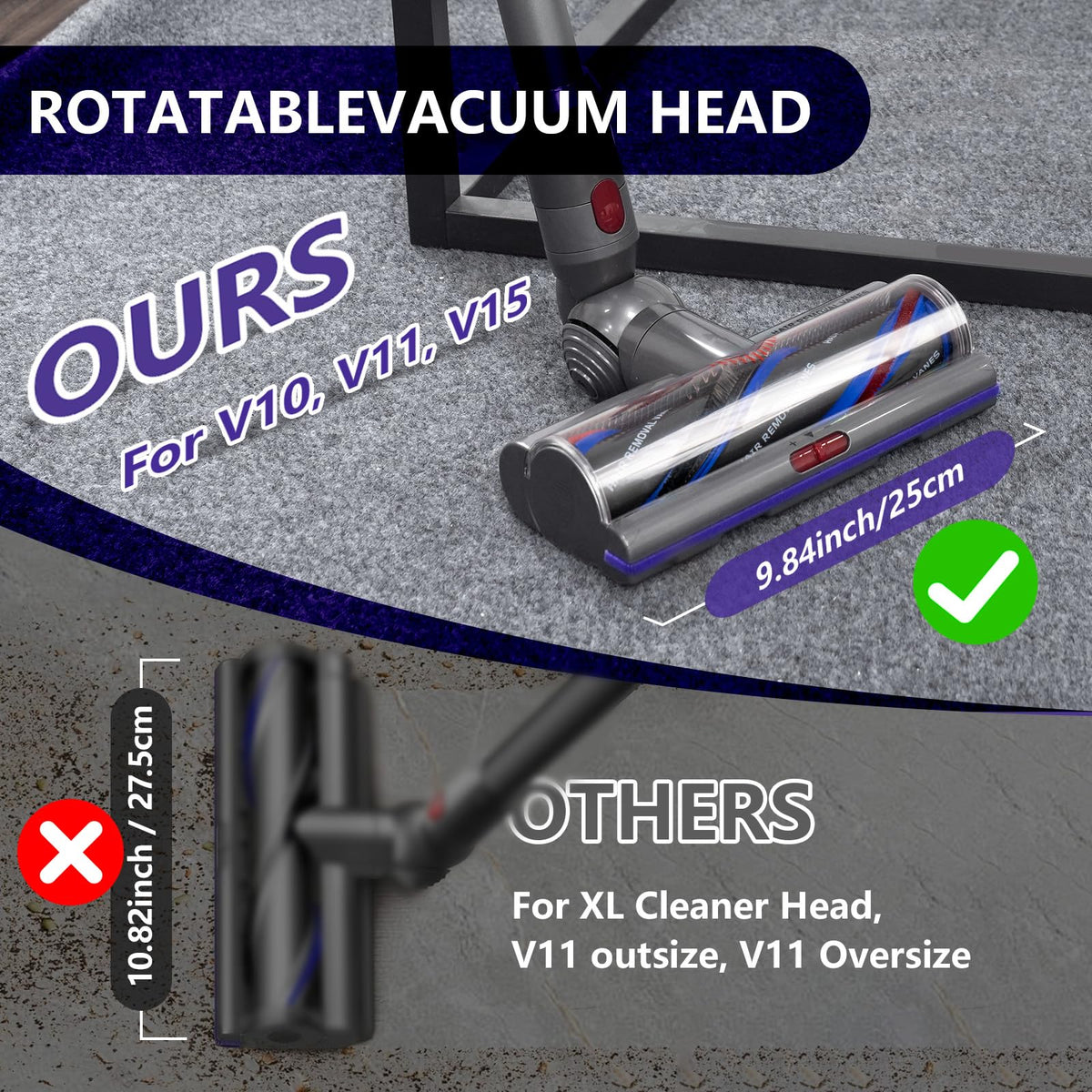 OTTWL adjustable suction head lets you tailor performance for hard floors and carpets.