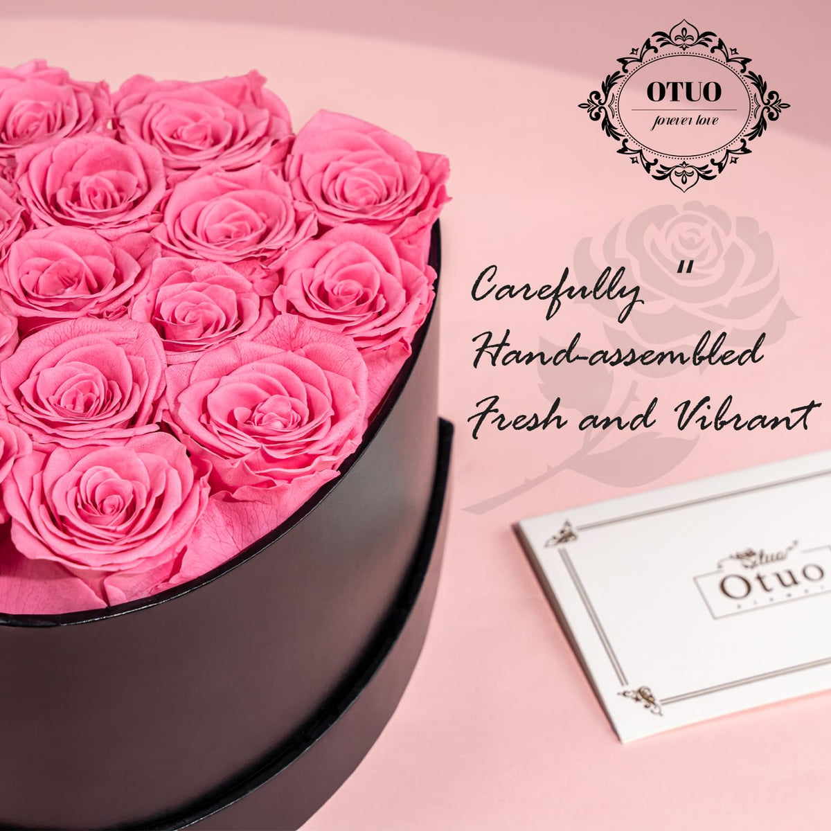 Otuo immortal roses pink gift box designed for keepsake keepsake.