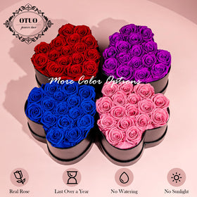 Otuo luxury preserved roses display in pink box for stylish decor.