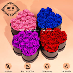 Otuo heart-shaped gift box ready for delivery, ideal for anniversaries and special moments.