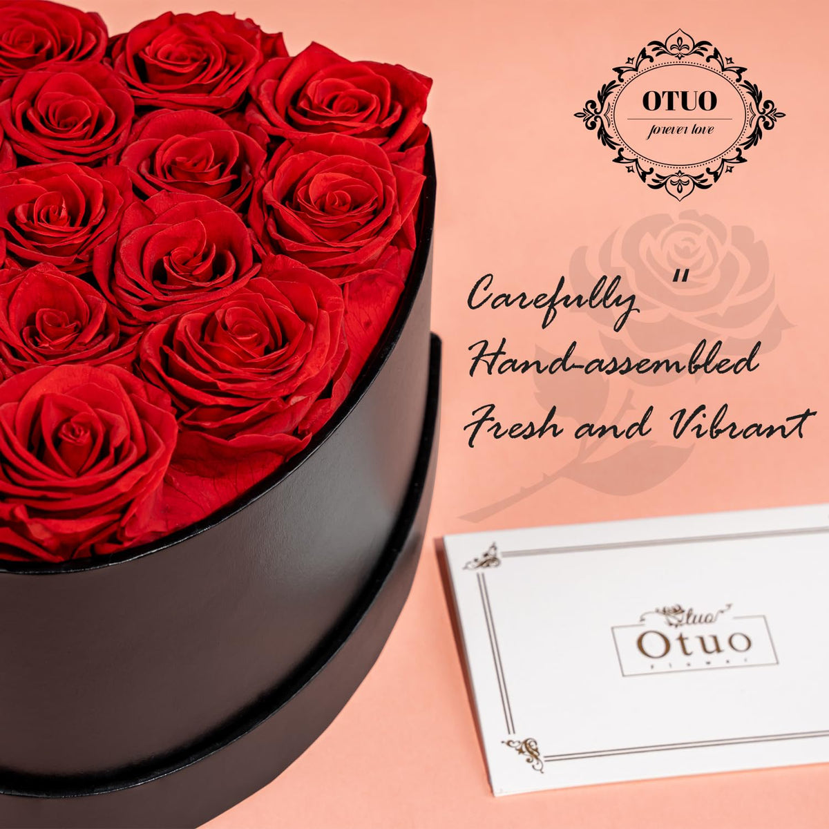 Otuo long-lasting preserved roses require no water, offering maintenance-free elegance.