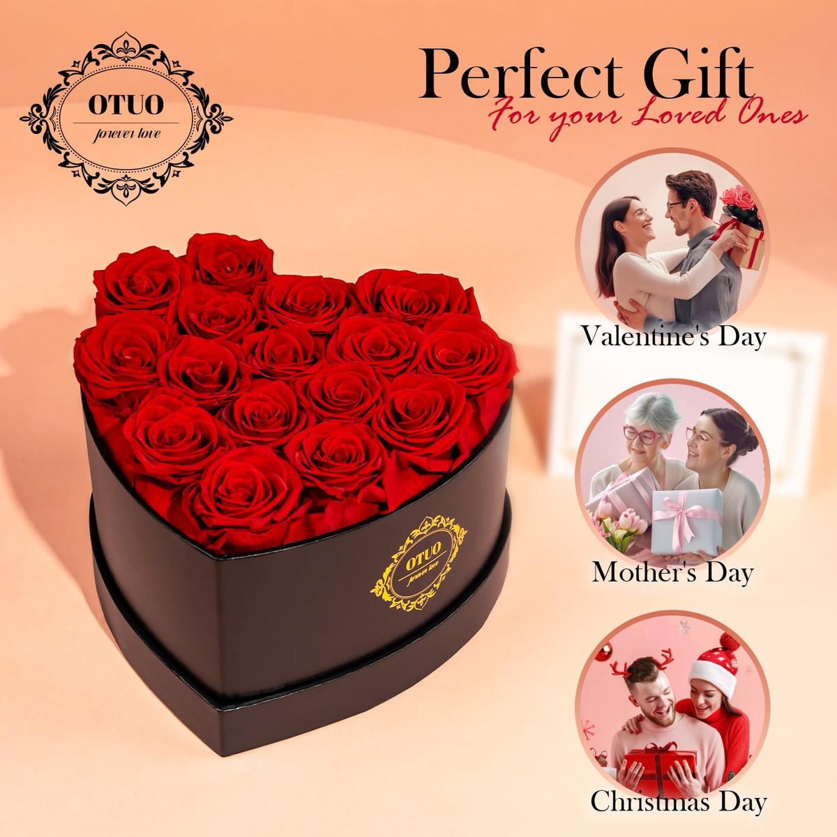 Otuo luxury rose box detail highlights premium presentation and elegant home decor.