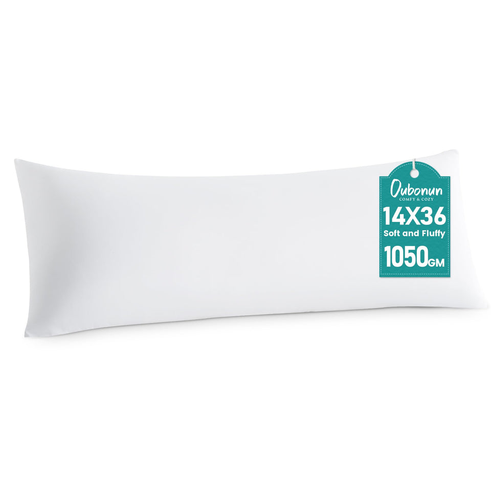 Oubonun 14x36 pillow insert, vacuum-sealed for compact shipping and easy prep.