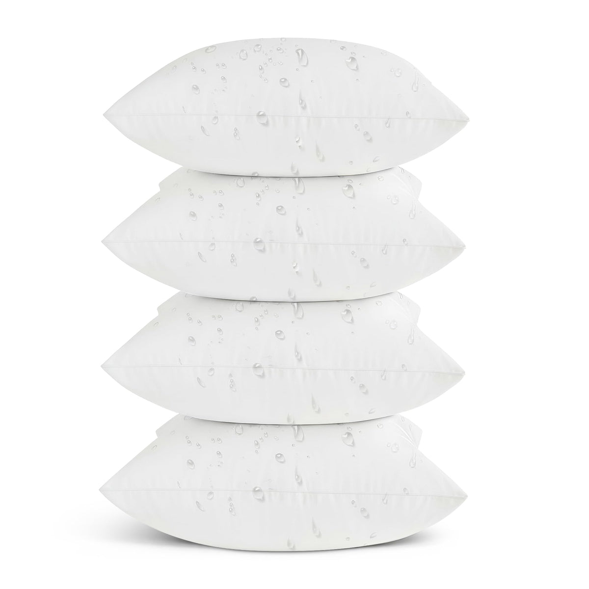 Oubonun 20x20 outdoor pillow inserts front view in white, ideal for patio comfort.