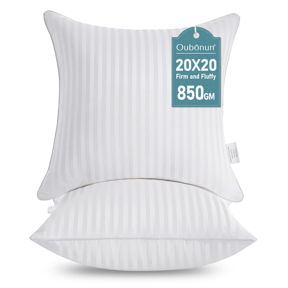 Oubonun 20x20 pillow insert front view for plush sofa comfort
