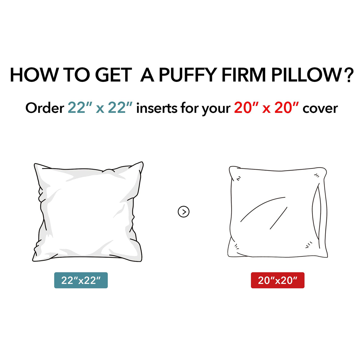 Oubonun 22x22 throw pillow inserts cloth flap keeps fill secure