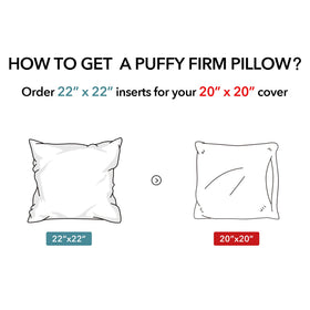 Oubonun 22x22 throw pillow inserts cloth flap keeps fill secure