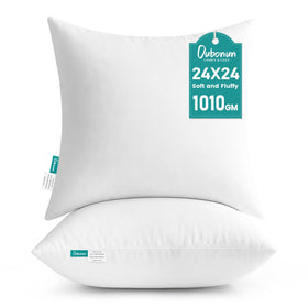 Oubonun 24x24 pillow insert with crisp edges for a polished sofa look