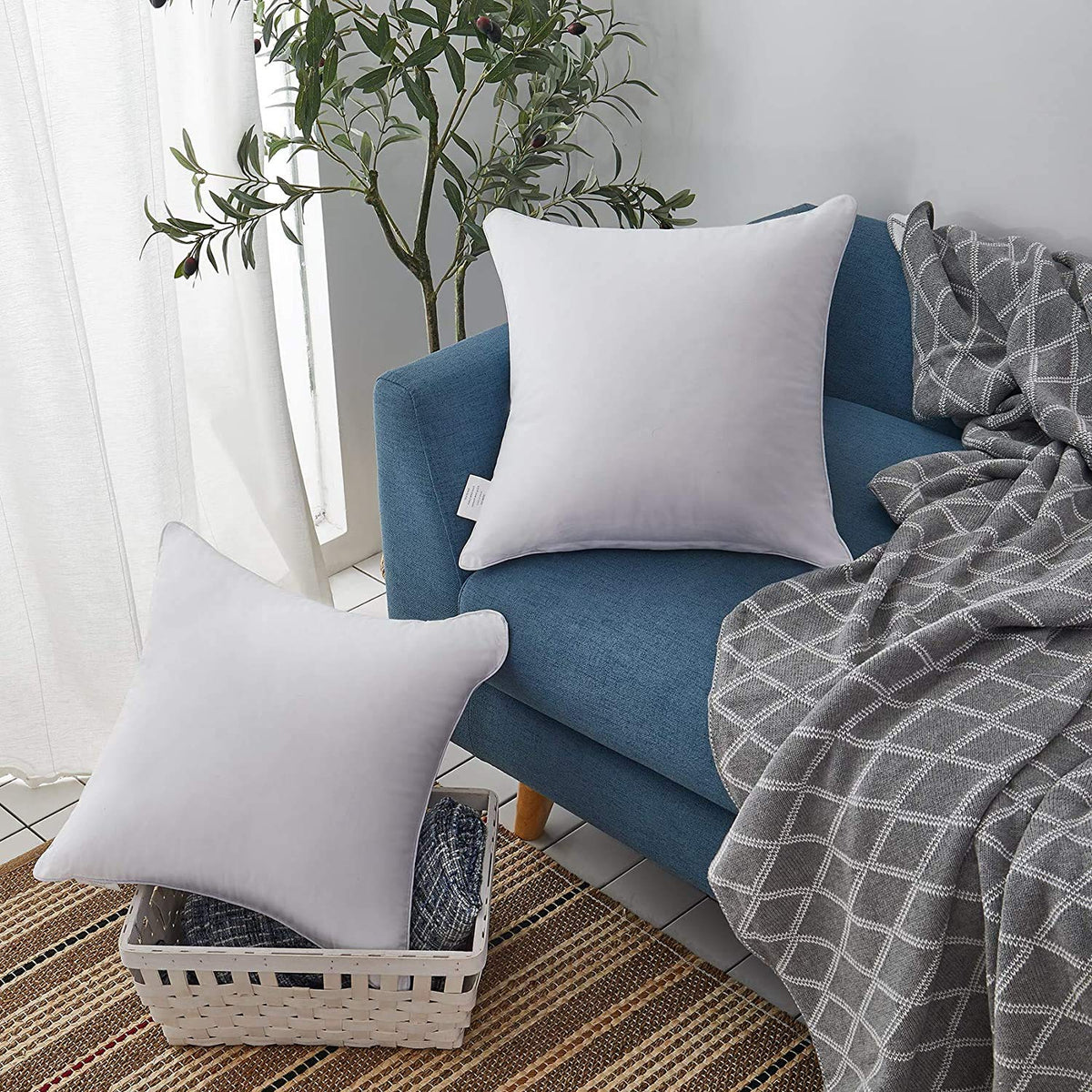 Oubonun fullness on couch for plush look and comfortable support.