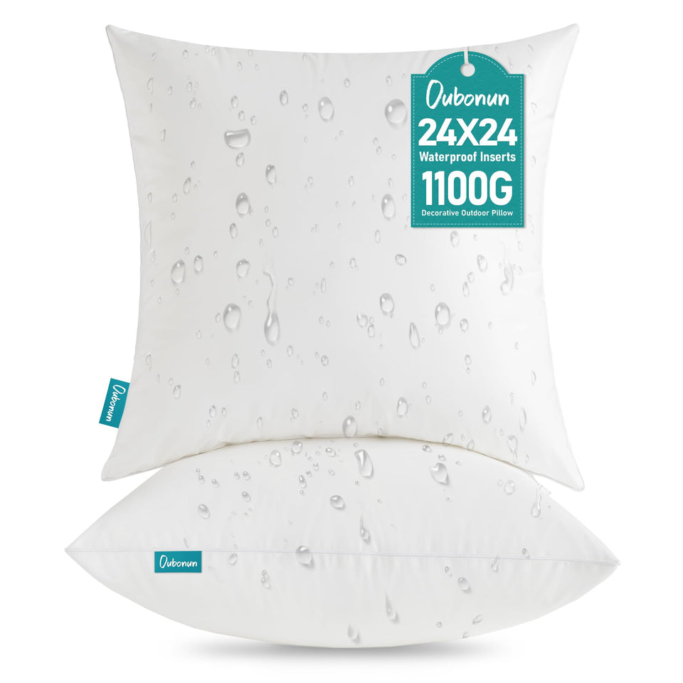 Oubonun outdoor pillow inserts 24x24 for patio comfort