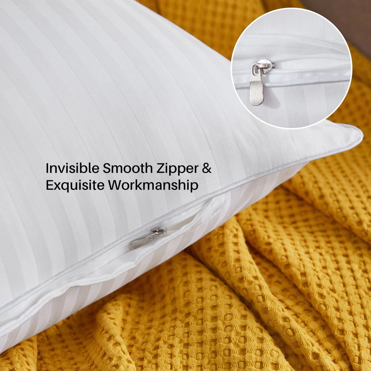 Oubonun filling closeup shows high-quality 3D polyester for plush, lasting support.